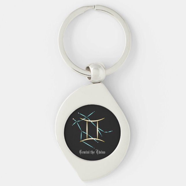 Porte-clés de la constellation du zodiaque Gémeaux (Devant)