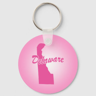 Porte-clés de l'État du Delaware rose