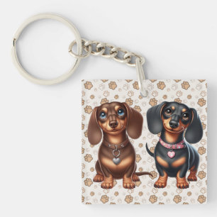 Porte-clés De mignons amis dachshund