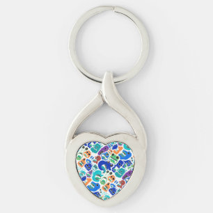 Porte-clés De mignons monstres colorés affrontent le Coque-Ma