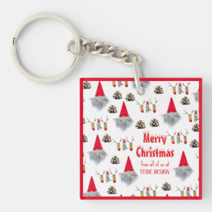 Porte-clés de Noël rouge unique et mignon cadeau c