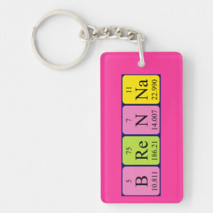 Porte-clés de nom de table périodique de Brenna