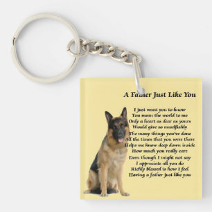 Porte-clés de poème de père de chien de berger