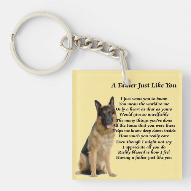 Porte-clés de poème de père de chien de berger (Devant)