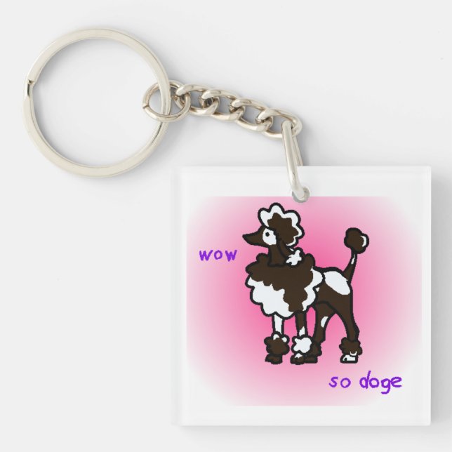 Porte-clés De wow porte - clé de caniche ainsi (Devant)
