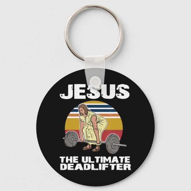 Porte-clés Deadlift Jesus I Christian Weighlifting Travail dr (Recto)