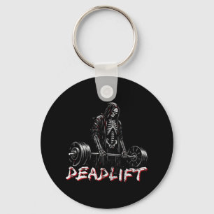 Porte-clés Deadlift Skeleton Halloween Gym plaisanteries Weig