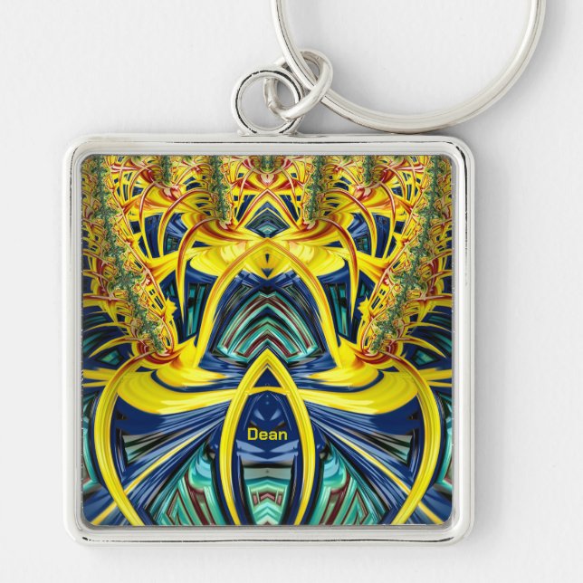 Porte-clés DEAN ~ Blue Aqua Red Green Yellow GLOSSY ~ (Devant)