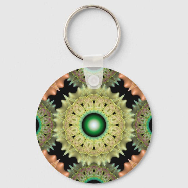 Porte-clés Décor brillant jaune frileux (Recto)