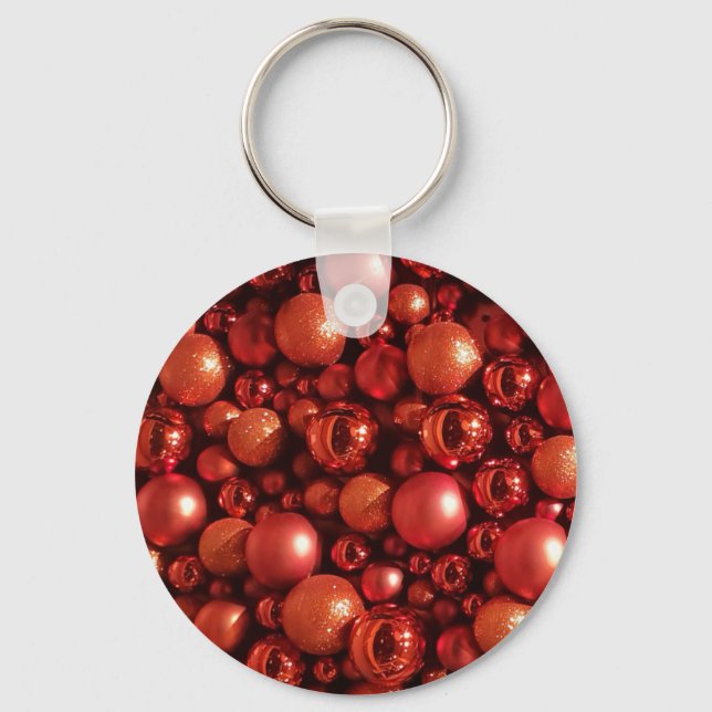 Porte-clés Décor de Noël Baubles rouges (Recto)