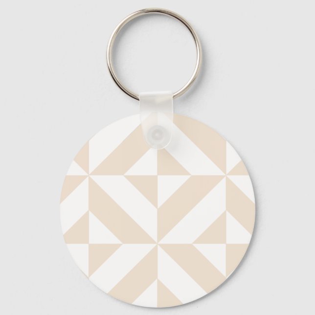 Porte-clés Décor géométrique beige clair Motif (Recto)