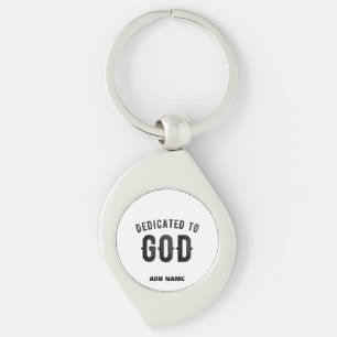 PORTE-CLÉS DÉDIÉ À DIEU COOL PERSONNALISABLE NOIR TEXTE