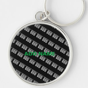 PORTE-CLÉS DÉDIÉ À DIEU COOL PERSONNALISABLE TEXTE BLANC