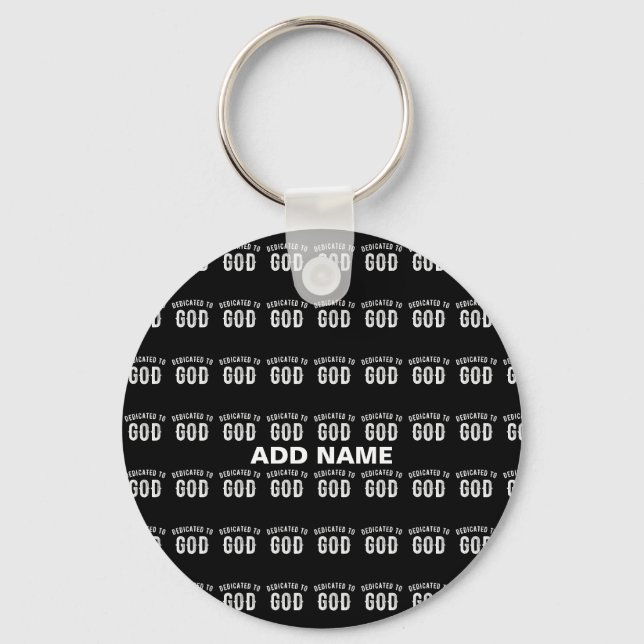 PORTE-CLÉS DÉDIÉ À DIEU PERSONNALISABLE COOL TEXTE BLANC (Recto)