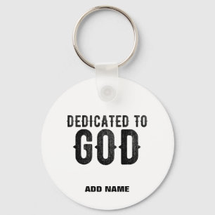 PORTE-CLÉS DÉDIÉ À DIEU PERSONNALISABLE COOL TEXTE NOIR
