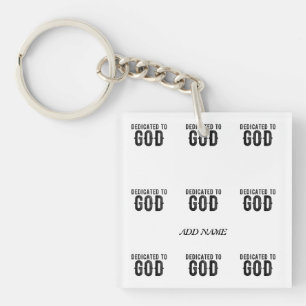 PORTE-CLÉS DÉDIÉ À DIEU PERSONNALISABLE COOL TEXTE NOIR