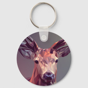 Porte-clés Deer Polygons Art Design Graphisme Animal Stag Pos