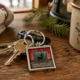 Porte-clés Deerwood Lake Deer Rustic Inspirivity porte - clé