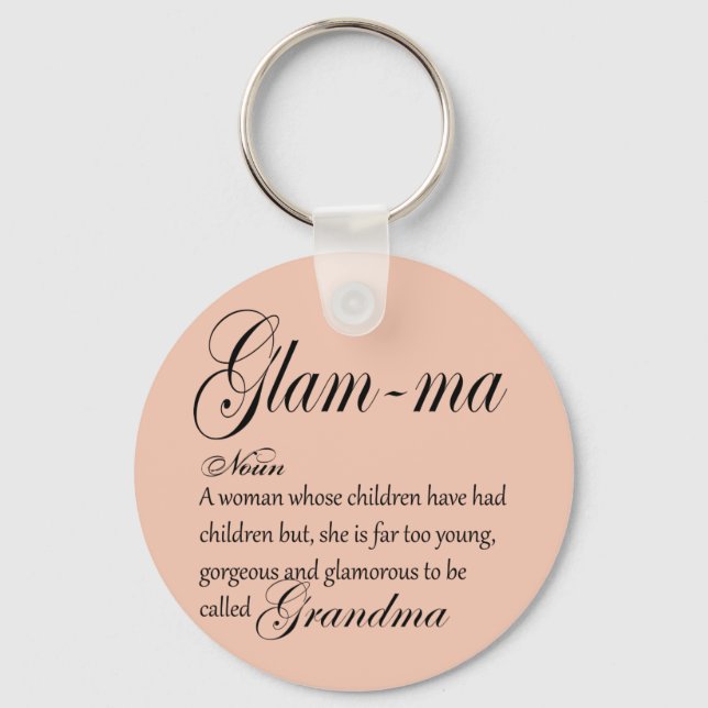 Porte-clés Définition de grand-mère GLAM MA (Recto)