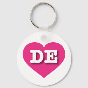 Porte-clés Delaware Hot Pink Heart - J'aime DE