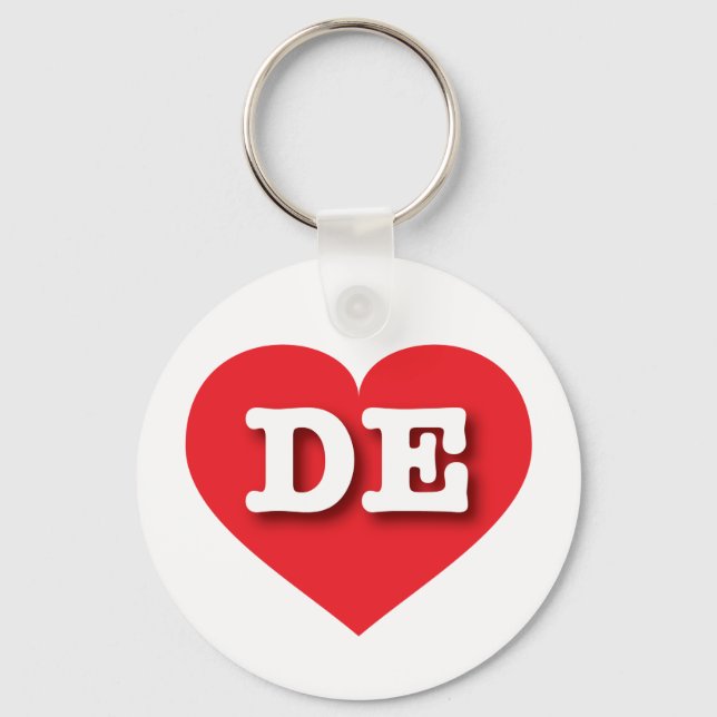 Porte-clés Delaware Red Heart - J'aime DE (Recto)