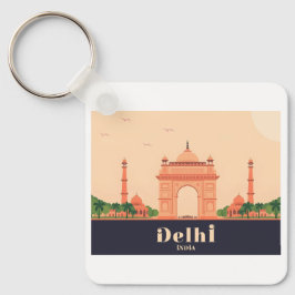 Porte-clés Delhi India Pastel Travel Design