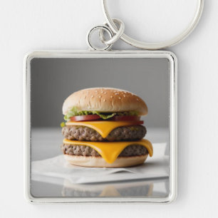 Porte-clés Délicieux Cheeseburger sur les tissus