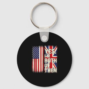 Porte-clés Demi-américain demi-britannique drapeau États-Unis