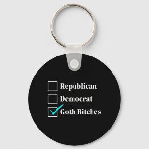 Porte-clés Démocrate Républicain Goth Case à cocher Politique