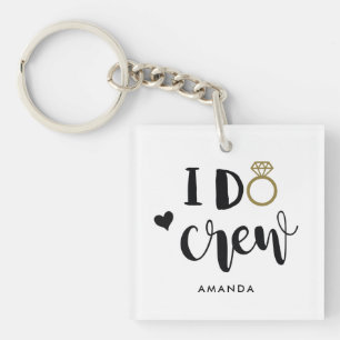 Porte-clés Demoiselle d'honneur I Do Crew Noir et Blanc 