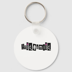Porte-clés Demoiselle d'honneur (noir carré)