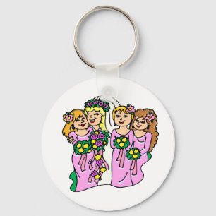 Porte-clés Demoiselles d'honneur dans le rose