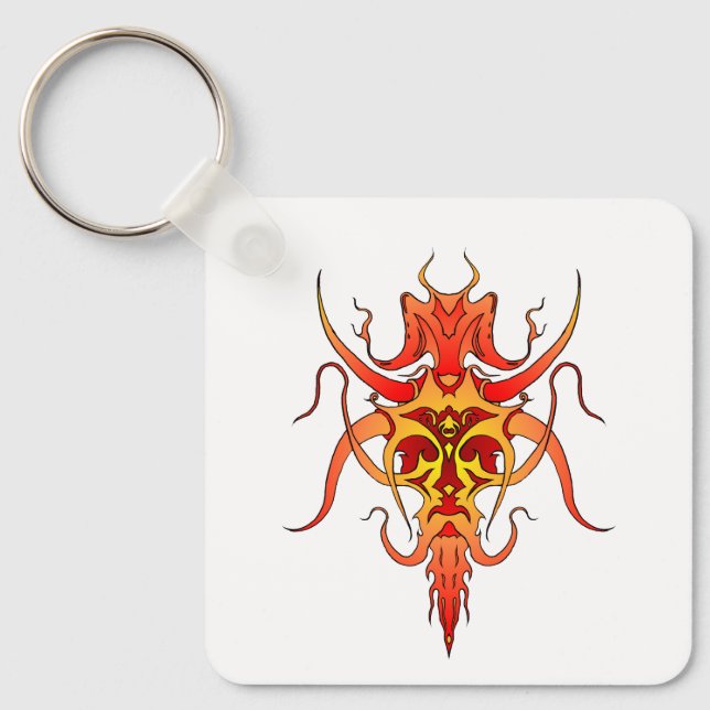 Porte-clés Demon Tribal Tattoo Design (Recto)