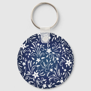 Porte-clés Denim Blooms : Floral Pattern Arrière - plan