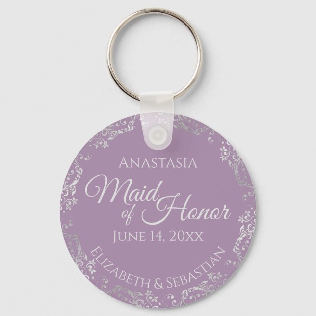 Porte-clés Dentelle d'argent sur Lavender Maid of Honor Maria (Recto)