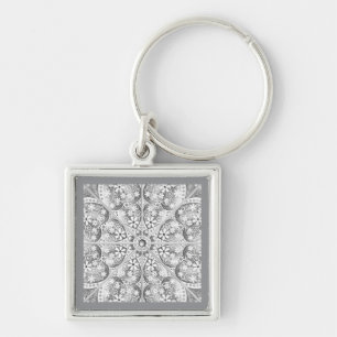 Porte-clés Dentelle en céramique Gris