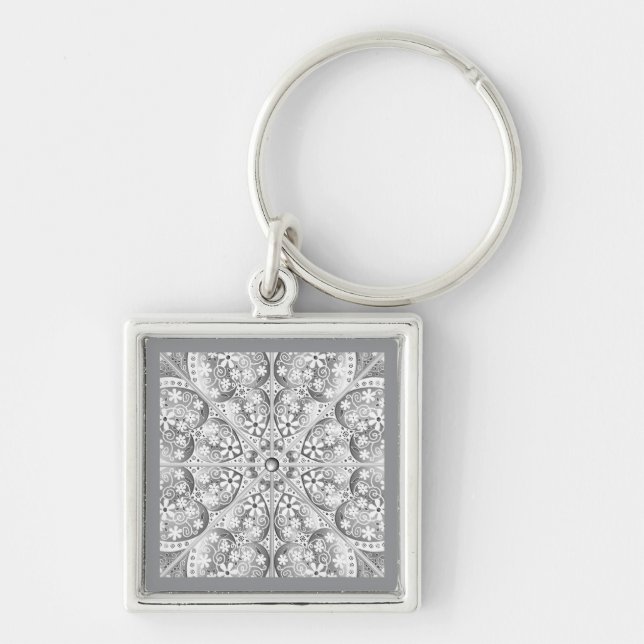 Porte-clés Dentelle en céramique Gris (Devant)