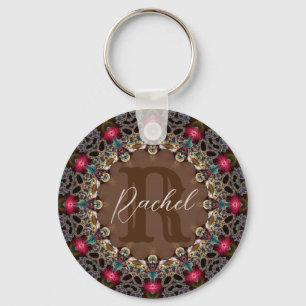 Porte-clés Dentelle fractale vintage Nom et devis personnalis