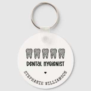 Porte-clés Dentis hygiénistes dentaires personnalisés Empre