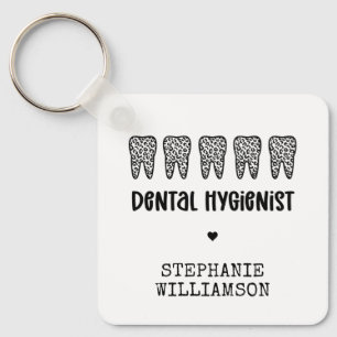 Porte-clés Dentis hygiénistes dentaires personnalisés Emprein