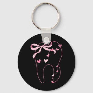 Porte-clés Dentiste molaire à noeud papillon coquette hygiéni