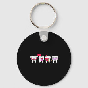 Porte-clés Dents Mignonnes Coeur Saint-Valentin Hygiéniste De