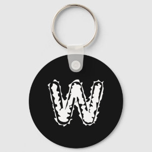 Porte-clés Déplaisant Monogramme blanc sur noir