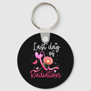 Porte-clés Dernière Journée De Radiation Florale Coeur Cancer