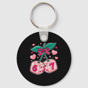Porte-clés Dés à coudre Cerise Mignonne Saint Valentin Rose K
