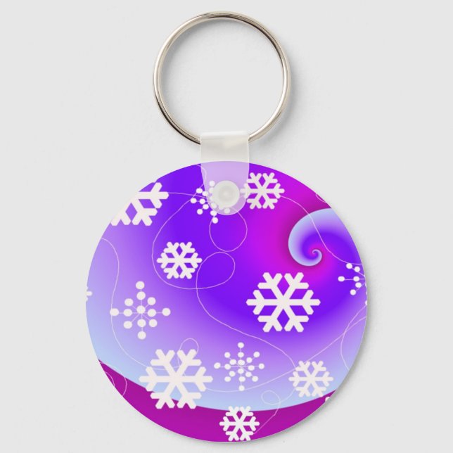 Porte-clés Des flocons de neige dansants sur un Arrière - pla (Recto)