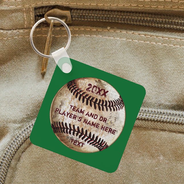 Porte-clés Des Idées Cadeaux De Baseball, Vert Personnalisé, (Personalized baseball gifts for team. Cheap baseball favors, souvenirs. End of baseball season gifts)