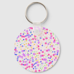 Porte-clés Des points colorés sur fond rose