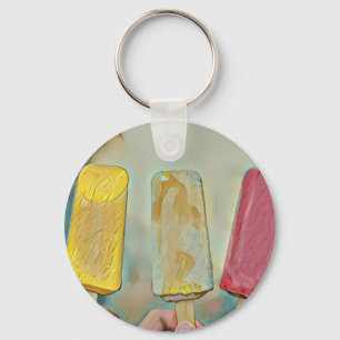 Porte-clés Des popsicles de crème glacée colorée