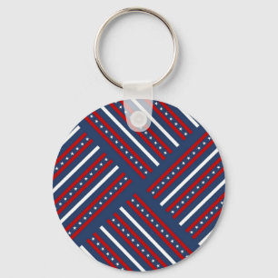 Porte-clés Des rayures Motifs patriotiques